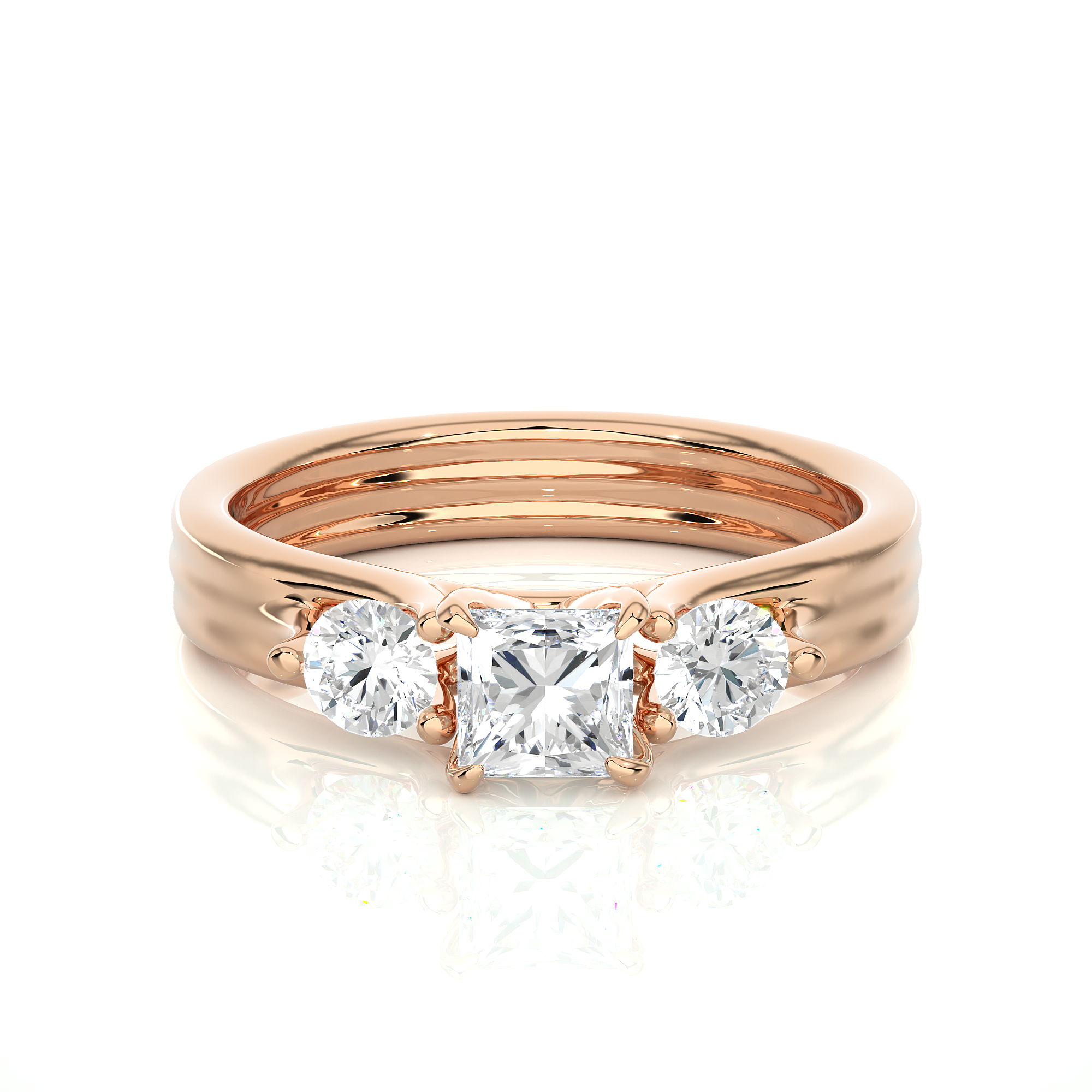 0.96 Carat I Color VS1 Clarity Diamond Studded Natural Diamond Ring.